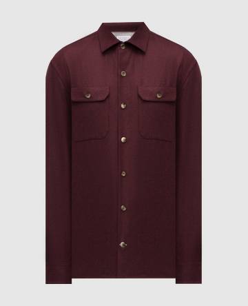 Бордовая рубашка из шерсти