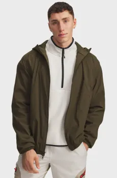 Мужская темно-зеленая ветровка UA Unstoppable Txt Woven Jkt Зеленый XXL Under Armour 6003863-308