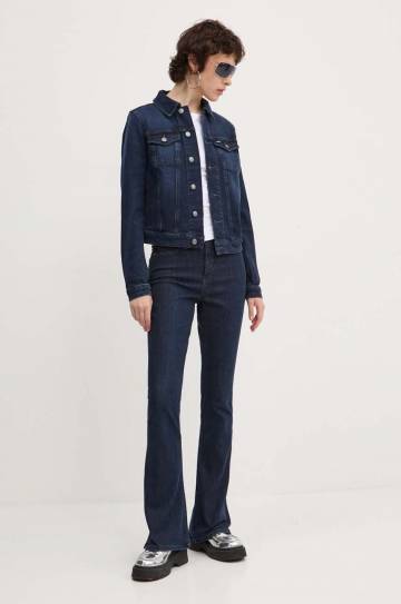 Джинсовая куртка Tommy Jeans женская цвет синий переходная DW0DW18554 Джинсовая куртка Tommy Jeans женская цвет синий переходная DW0DW18554