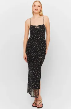 Женское черное платье с узором Черный XS Tally Weijl SDRPEPURINA