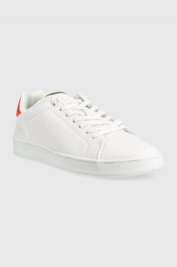 Кожаные кроссовки Tommy Hilfiger COURT SNEAKER LEATHER CUP цвет белый Кожаные кроссовки Tommy Hilfiger COURT SNEAKER LEATHER CUP цвет белый