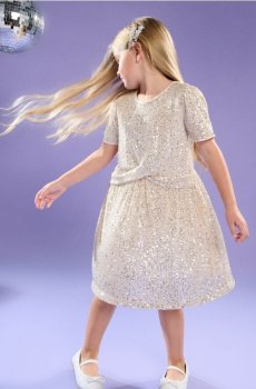 Сукня міді з паєтками - золотий