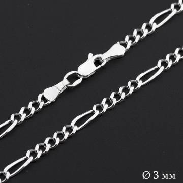 Серебряная цепочка плетение Фигаро 5+1 Б012673 Серебряная цепочка плетение Фигаро 5+1 Б012673
