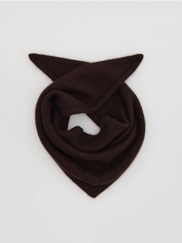 Reserved - LADIES` SCARF - темно коричневий - 722FD-89X