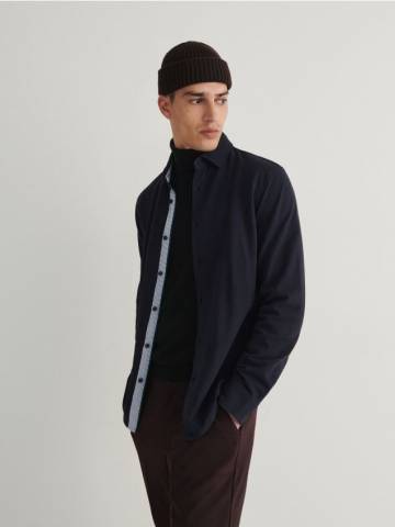 Reserved - Сорочка slim fit із високим вмістом бавовни - темно-синій - YV321-59X Reserved - Сорочка slim fit із високим вмістом бавовни - темно-синій - YV321-59X