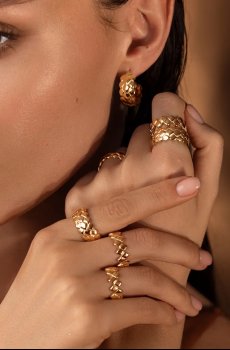 Позолоченное кольцо Lilou Snake