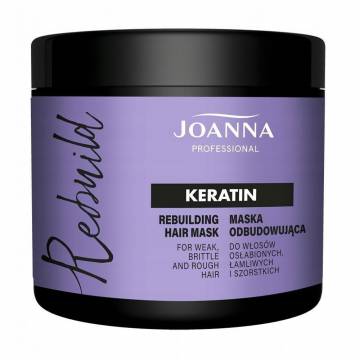 Восстанавливающая маска Joanna Professional для поврежденных и ломких волос, с кератином, 500 мл Восстанавливающая маска Joanna Professional для поврежденных и ломких волос, с кератином, 500 мл
