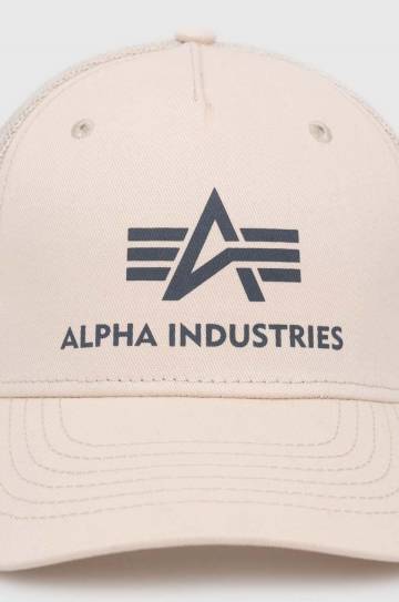 Кепка Alpha Industries цвет бежевый с принтом Кепка Alpha Industries цвет бежевый с принтом
