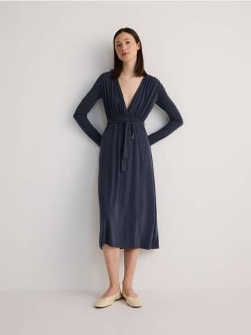 Reserved - Сукня міді з модальним принтом - steel blue - 843CB-95X Reserved - Сукня міді з модальним принтом - steel blue - 843CB-95X
