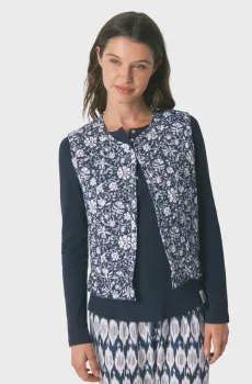 Женский голубой двусторонний жилет с узором Голубой S/M womensecret 3143755