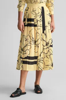 Женская желтая плиссированная юбка с узором LINE DRAWING PLEATED Желтый 38 Gant 4400095