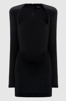 Черное бархатное платье мини