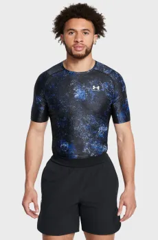 Мужская черная футболка с узором UA HG IsoChill Prtd SS Черный S Under Armour 1383774-432