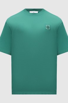 Зеленая футболка с нашивкой логотипа