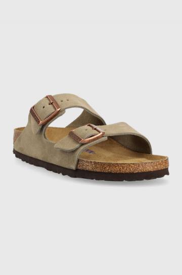 Birkenstock - Замшевые шлепанцы Arizona Narrow Width 951303-Taupe Birkenstock - Замшевые шлепанцы Arizona Narrow Width 951303-Taupe