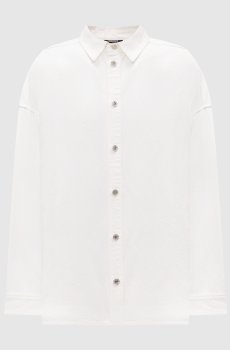 Белая джинсовая рубашка