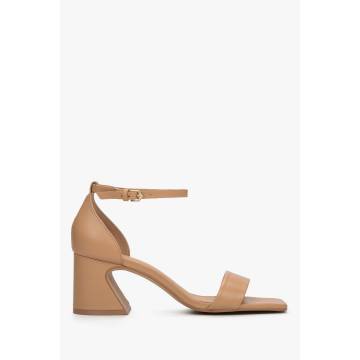 Босоніжки Ankle strap шкіряні бежеві Estro ER00115218 Босоніжки Ankle strap шкіряні бежеві Estro ER00115218