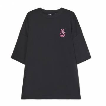 Cropp - Чорна футболка з принтом - чорний Cropp - Чорна футболка з принтом - чорний
