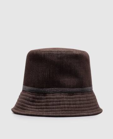 Коричневая панама с цепочкой мониль