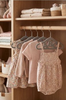 Дитячі вішалки з написом ABC 10 pack - сірий