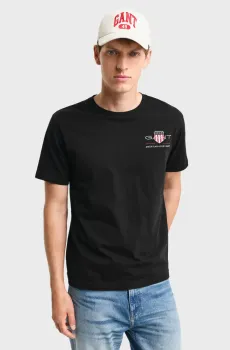 Мужская черная футболка REG ARCHIVE SHIELD EMB SS Черный L Gant 2067004