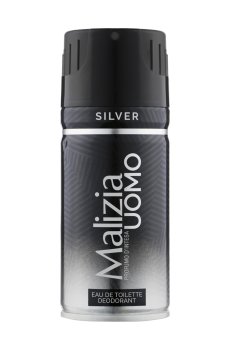 Парфюмированный дезодорант-спрей Malizia Uomo Silver Eau De Toilette Deodorant мужской, 150 мл