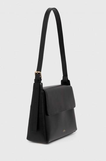 Кожаная сумочка A.P.C. sac virginie flap цвет чёрный PXBRU.F61924 Кожаная сумочка A.P.C. sac virginie flap цвет чёрный PXBRU.F61924