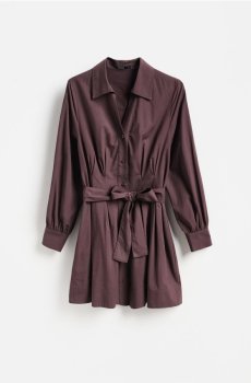Reserved - Сукня з поясом - коричневий - 176KR-88X