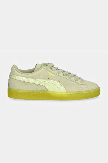 Замшевые кроссовки Puma Suede Classic Translucent цвет зелёный 398818 Замшевые кроссовки Puma Suede Classic Translucent цвет зелёный 398818