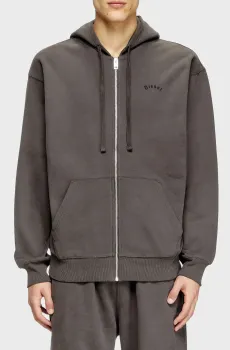 Мужское темно-серое худи S-NEW-GINN-HOOD ZIP-CORN FELPA Серый XL Diesel A19773 RKNBA