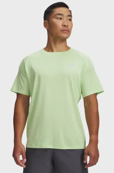 Мужская салатовая футболка UA Tech Textured SS-GRN Салатовый L Under Armour 1382796-712