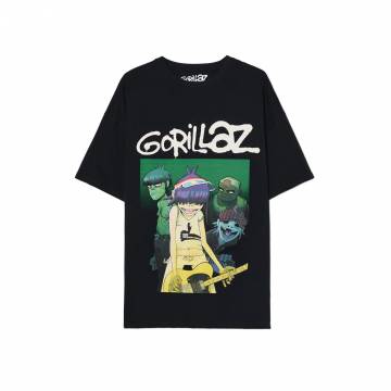 Cropp - Чорна футболка з принтом Gorillaz - чорний Cropp - Чорна футболка з принтом Gorillaz - чорний