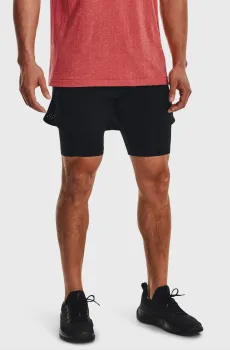 Мужские черные шорты UA Peak Woven 2in1 Sts Черный M Under Armour 1378604-001