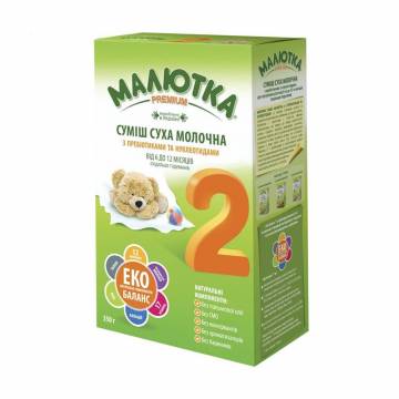 Детская сухая молочная смесь Малютка Premium 2 с пребиотиками и нуклеотидами, от 6 до 12 месяцев, 350 г Детская сухая молочная смесь Малютка Premium 2 с пребиотиками и нуклеотидами, от 6 до 12 месяцев, 350 г