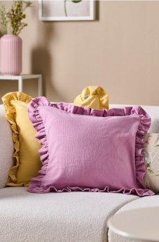 Наволочка з мереживним краєм - пастельний рожевий