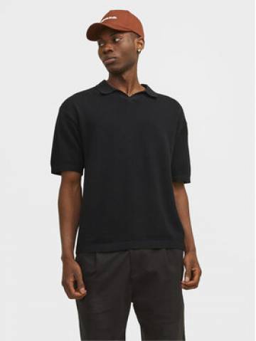 Jack&Jones Поло Linen 12252748 Чорний Regular Fit Jack&Jones Поло Linen 12252748 Чорний Regular Fit