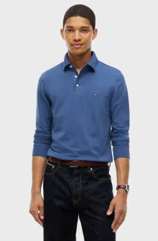 Мужское синее поло 1985 SLIM Синий XL Tommy Hilfiger MW0MW20182