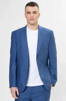 Мужской синий шерстяной блейзер Синий 48 BOSS 50556936;468