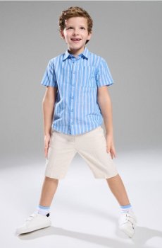 Шорти з домішкою віскози та льону - кремовий