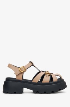 Сандалі шкіряні бежеві Estro ER00114901