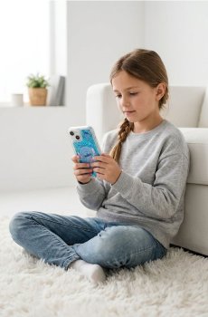 Чохол для iPhone 13/14 Stitch - light blue