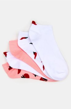 Бавовняні шкарпетки з принтом перців та помідорів 5 pack - різнобарвний