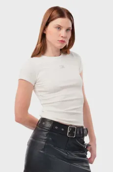 Женская белая футболка SLIM BADGE Белый S Tommy Jeans DW0DW17881