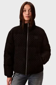 Женская черная куртка с узором MID WEIGHT Черный S Calvin Klein LV044E516G