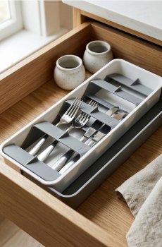 Органайзер для столових приборів для шухляди - сірий