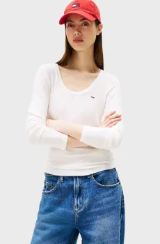 Женский белый лонгслив SOFT ESSENTIAL Белый XL Tommy Jeans DW0DW20921