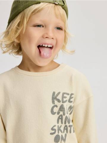 Reserved - Лонгслів з принтом - кремовий - 100FI-01X