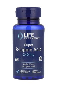 R-липоевая кислота Life Extension R-Lipoic Acid, 240 мг, 60 вегетарианских капсул