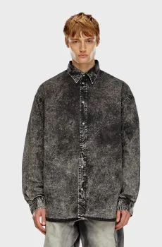 Мужская черная рубашка S-VEKEN CAMICIA Черный 46 Diesel A14400 0QKAZ