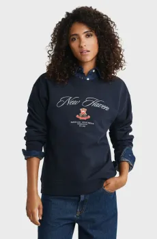 Женский темно-синий свитшот CREST Синий XS Gant 4202558